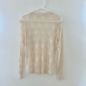 Sheer Lace Long Sleeve Top, great for layering - women’s size Large